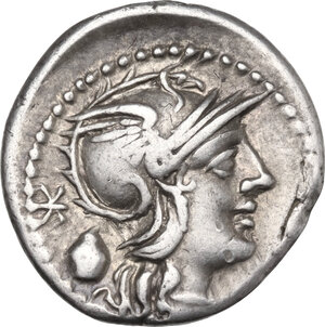 obverse: C. Cassius. AR Denarius, 126 BC