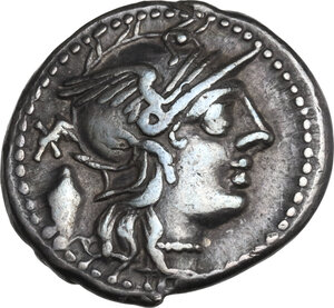 obverse: C. Cassius. AR Denarius, 126 BC