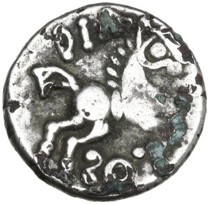 reverse: Central Gaul, Aedui. AR Quinarius, c. 52 BC
