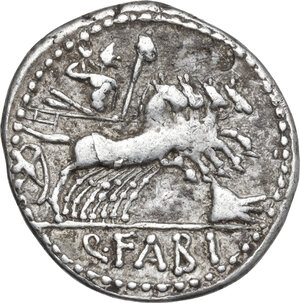 reverse: Q. Fabius Labeo. Denarius, 124 BC
