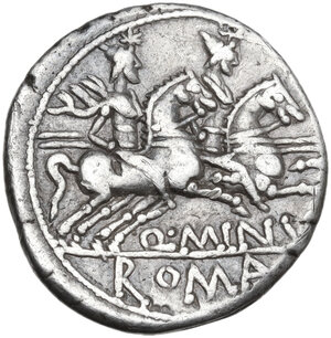 reverse: Q. Minucius Rufus. Denarius, 122 BC