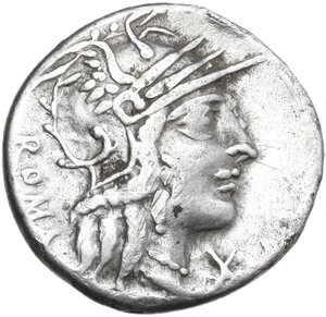obverse: M. Calidius, Q. Metellus and Cn. Fulvius. Denarius, 117 or 116 BC
