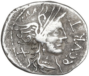 obverse: Q. Curtius.. AR Denarius, 116-115 BC