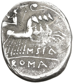 reverse: Q. Curtius.. AR Denarius, 116-115 BC