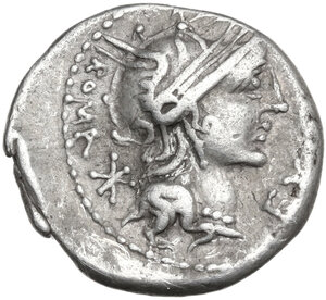 obverse: M. Sergius Silus. Denarius, 116 or 115 BC