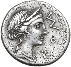 obverse: Mn. Aemilius Lepidus. Denarius, 114 or 113 BC