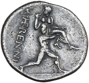 reverse: M. Herennius. Denarius, 108 or 107 BC