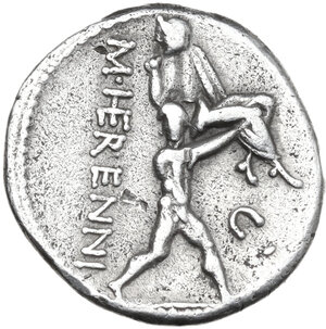 reverse: M. Herennius. Denarius, 108 or 107 BC