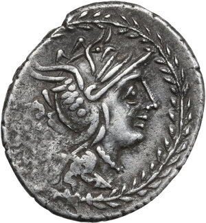 obverse: Mn. Lucilius M.f.. Denarius, 101 BC