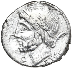 obverse: L. and C. Memmius L. f. Galeria. Denarius, 87 BC