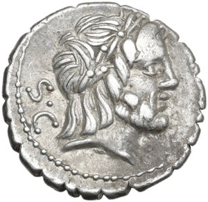 obverse: Q. Antonius Balbus. Denarius serratus, 83-82 BC