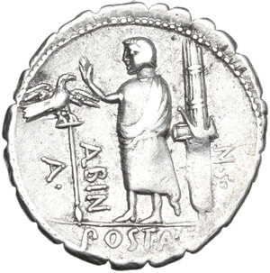 reverse: A. Postumius Albinus. Denarius serratus, 81 BC