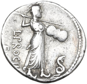 reverse: L. Procilius. Denarius, 80 BC