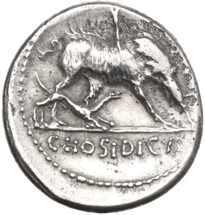 reverse: C. Hosidius C. f. Geta. Denarius, 68 BC