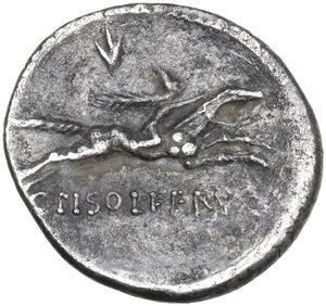 reverse: C. Piso Frugi. Denarius, 67 BC