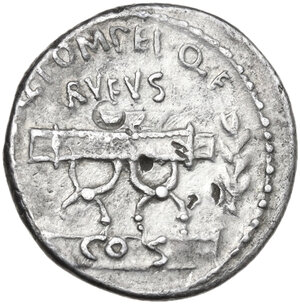 obverse: Q. Pompeius Rufus. Denarius, 54 BC
