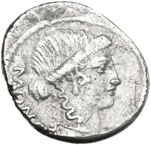 obverse: T. Carisius. Denarius, 46 BC