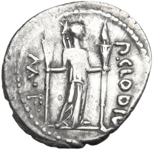 reverse: P. Clodius M. f. Turrinus. Denarius, 42 BC