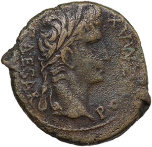 obverse: Augustus (27 BC-14 AD).. AE As, Lugdunum mint, 10-6 BC