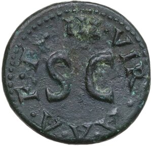 reverse: Augustus (27 BC - 14 AD).. AE Quadrans, 8 BC