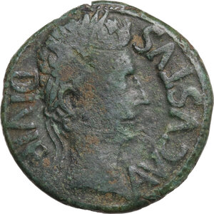 obverse: Augustus (27 BC - 14 AD).. AE. Lepida-Celsa mint, Hispania