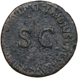 reverse: Germanicus, son of Nero Claudius Drusus and Antonia (died 19 AD).. AE As, struck under Claudius, 50-54