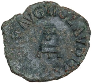 obverse: Claudius (41-54).. AE Quadrans, Rome mint, 41-54