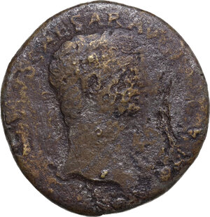 obverse: Vespasian (69-79).. AE Sestertius (of Claudius). Countermark applied during the reign of Vespasian, AD 69-79(?)