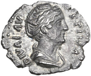 obverse: Diva Faustina I (after 141 AD).. AR Denarius, struck under Antoninus Pius, 141 AD