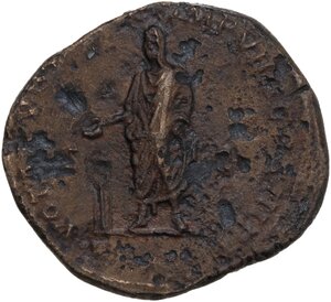 reverse: Marcus Aurelius (161-180).. AE Sestertius, 177 AD