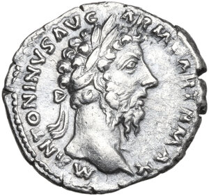obverse: Lucius Verus (161-169).. AR Denarius, 168 AD