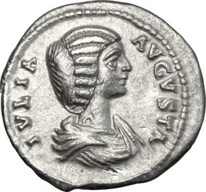 obverse: Julia Domna (died 217 AD).. AR Denarius, Laodicea ad Mare mint, 196-202