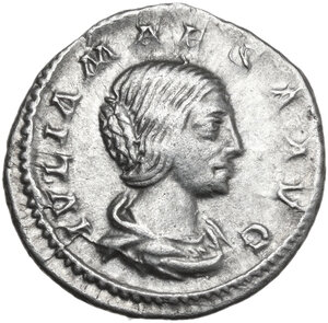 obverse: Julia Maesa (died 225 AD).. AR Denarius, struck under Elagabalus, 218-220 AD