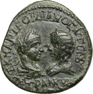 obverse: Gordian III (238-244 ) and Tranquillina (died 241 AD).. AE 25 mm, Anchialus mint (Thrace)