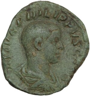 obverse: Philip II as Caesar (244-246).. AE Sestertius, 244-246