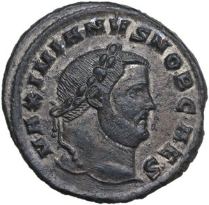 obverse: Galerius as Caesar (293-305).. AE Follis, Siscia mint, 301 AD