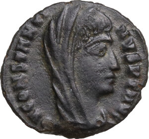 obverse: Constantine I (307-337). Commemorative issue.. AE Follis, Cyzicus mint. Struck under Constantius II, 337-340