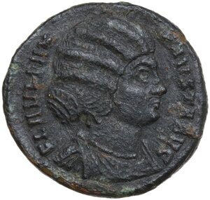 obverse: Fausta, wife of Constantine I (324-326).. AE 18 mm, Ticinum mint, 326 AD