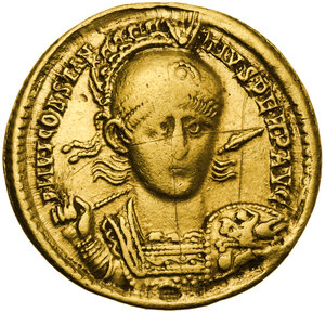 obverse: Constantius II (337-361).. AV Solidus, Nicomedia mint, 351-355