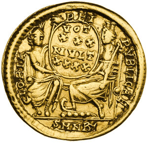 reverse: Constantius II (337-361).. AV Solidus, Nicomedia mint, 351-355