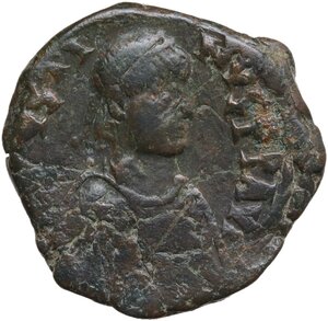 obverse: Justin I (518-527).. AE Follis, Constantinople mint