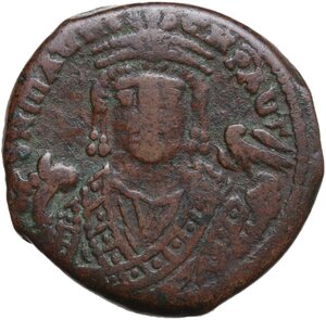 obverse: Maurice Tiberius (582-602).. AE Follis, Theupolis (Antioch) mint, dated RY 13 (594-595)