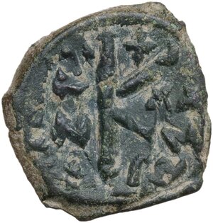 reverse: Heraclius, with Heraclius Constantine (610-641).(?). AE Half follis