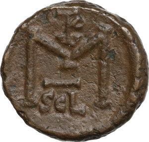 reverse: Constans II, with Constantine IV (641-668). . AE Follis, Syracuse mint. Struck 654-659