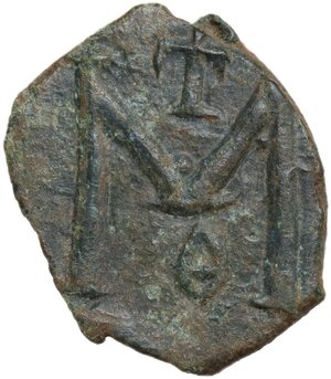 reverse: Michael II the Amorian, with Theophilus (820-829).. AE Follis, Syracuse mint