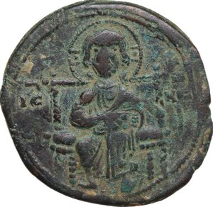 obverse: Constantine IX Monomachus (1042-1055).. AE Follis, Constantinople mint, 1042-1055