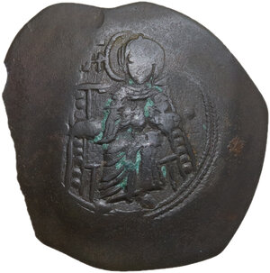 obverse: Isaac II Angelus (1185-1195).. BI Aspron Trachy, Constantinople mint