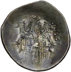 reverse: Alexius III Angelus-Comnenus (1195-1203).. BI Aspron Trachy, Constantinople mint, 1197-1203
