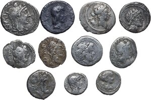 obverse: The Roman Republic.. Lot of 11 unclassified AR denominations