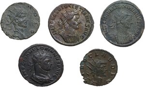 obverse: The Roman Empire.. Multiple lot of five (5) AE Antoniniani